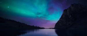 Natural Aurora Borealis By River Wallpaper