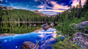 Natural Lake Reflection In Idaho Wallpaper