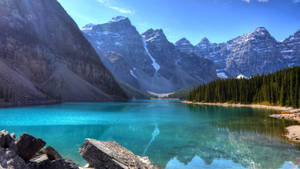 Nature Computer Moraine Lake Scenery Wallpaper