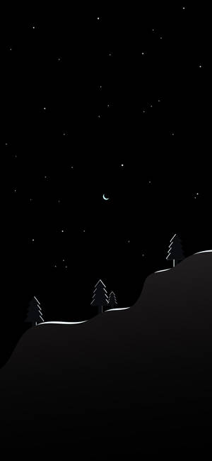 Nature Night Minimalist Black Phone Wallpaper