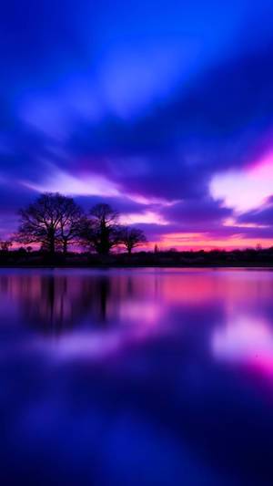 Nature Phone Violet Orange Sky Wallpaper