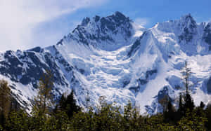 Nature's Beauty - A Snow-capped Mountain View Wallpaper