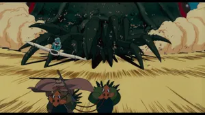 Nausicaä Soaring Through The Sky On Her Glider In The Valley Of The Wind Wallpaper