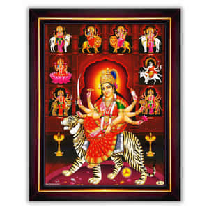 Nav Durga Religious Artwork Wallpaper