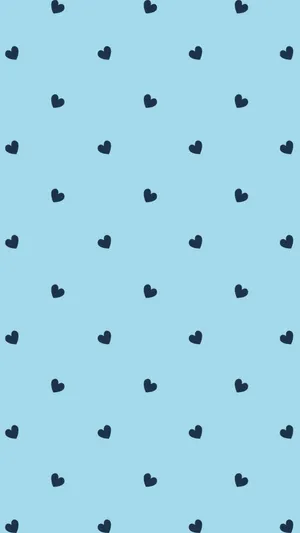 Navy Blue Heart Pattern Wallpaper
