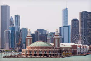 Navy Pier White Sky Headhouse Wallpaper