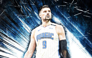 Nba Player Nikola Vucevic Orlando Magic Art Wallpaper