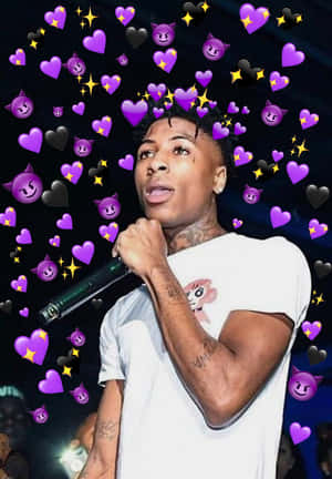 Nba Youngboy Pfp With Purple Emoji Wallpaper