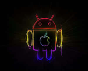 Neon Apple Android Wallpaper