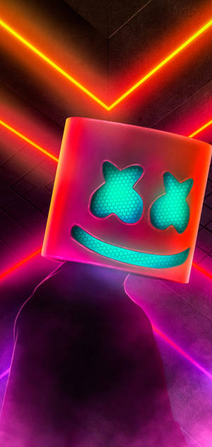 Neon Background Marshmello Hd Iphone Wallpaper