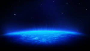 Neon Blue Aesthetic Earth Wallpaper