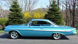 Neon Blue Chevrolet Impala 1967 Wallpaper