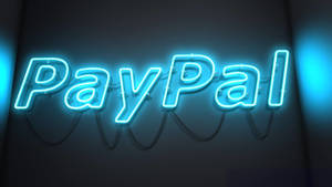 Neon Blue Light Paypal Logo Wallpaper