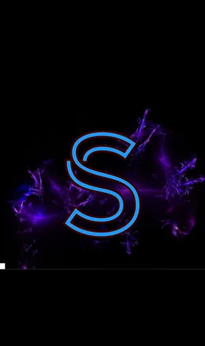 Neon Blue S Letter Wallpaper
