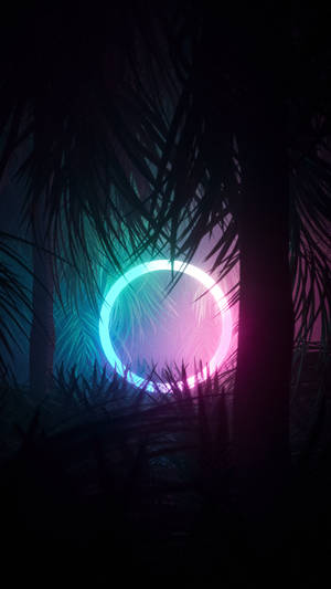 Neon Circle Jungle Iphone Wallpaper