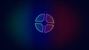 Neon Circle Logo On Dark Background Wallpaper