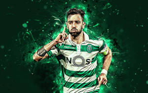 Neon Green Bruno Fernandes Wallpaper