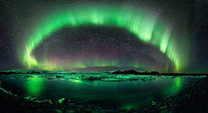 Neon Green Northern Lights Wallpaper