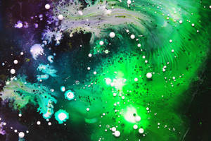 Neon Green Paint Splashes Wallpaper