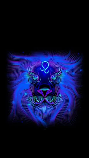 Neon Leo Zodiac Sign And Lion Wallpaper