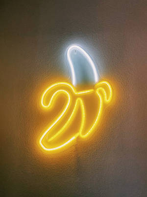 Neon Lights Glowing Banana Wallpaper