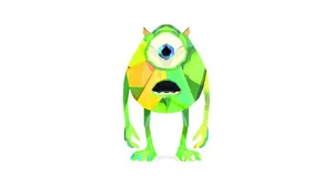 Neon Mike Wazowski Vector Art Wallpaper