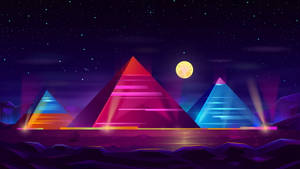 Neon Moon Digital Art Wallpaper