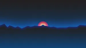 Neon Mountain Sunset Wallpaper