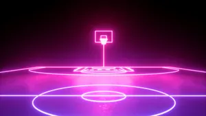 Neon Nights On The Basketball Court Wallpaper
