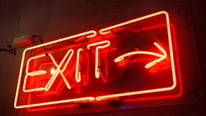 Neon Orange Led Exit Signage Wallpaper