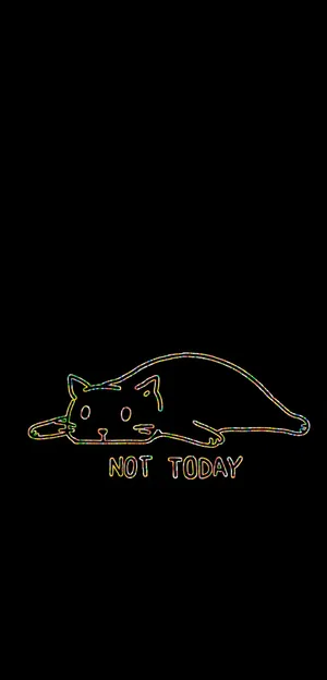 Neon_ Outline_ Sad_ Cat_ Not_ Today Wallpaper
