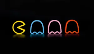 Neon Pac Man - Pac Man Neon Sign Wallpaper