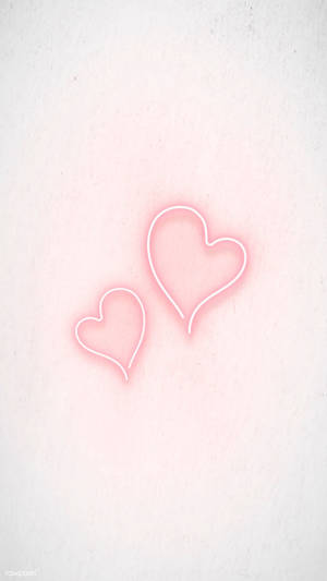 Neon Pastel Pink Heart Phone Background Wallpaper