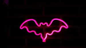 Neon Pink Aesthetic Flying Bat Wallpaper