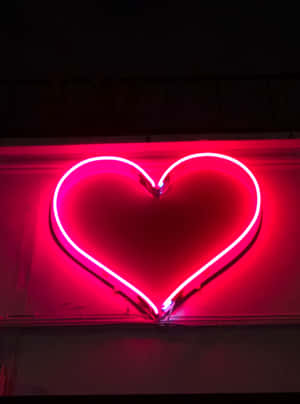 Neon Pink Heart Pfp Wallpaper