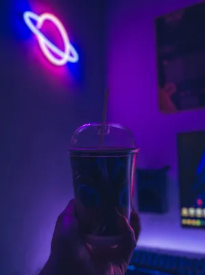 Neon Purple Aesthetic Led Sign Wallpaper