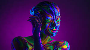 Neon Purple Body Paint Wallpaper