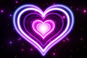 Neon Purple-pink Wildflower Heart Wallpaper