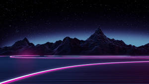 Neon Purple Road Lights Wallpaper