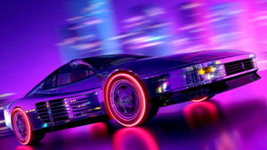 Neon Purple Sports Car Wallpaper