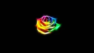 Neon Rainbow Rose Abstract Wallpaper