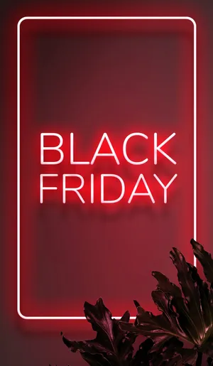 Neon Red Black Friday Sale Wallpaper