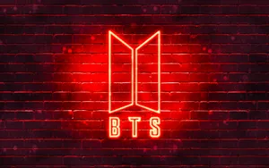 Neon Red Bts Logo Wallpaper