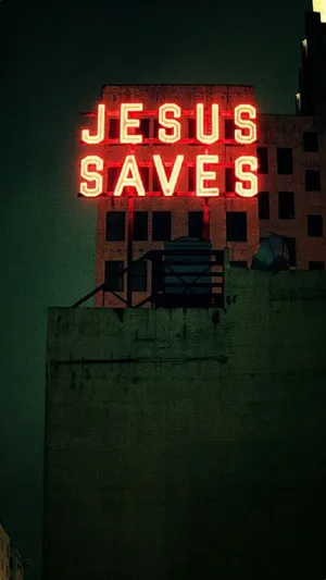 Neon Red Jesus Quotes Wallpaper