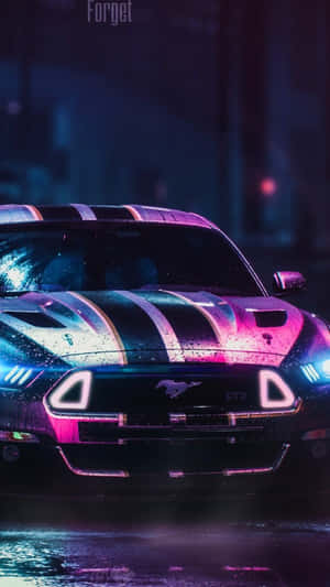 Neon Splendor With Ford Mustang Rtr Wallpaper