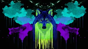 Neon_ Wolf_ Art_ Abstract_4 K.jpg Wallpaper