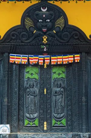 Nepal Lumbini Temple Door Wallpaper