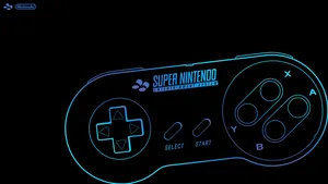 Nes Controller Glowing In Dark Wallpaper