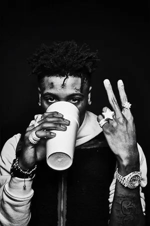 Never Broke Again Black And White Portrait Wallpaper