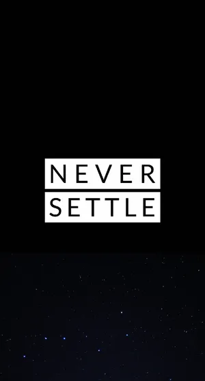 Never Settle Plain Black Background Wallpaper